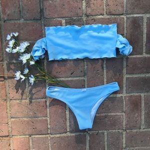 Blue sleeved bathing suit (no pads)